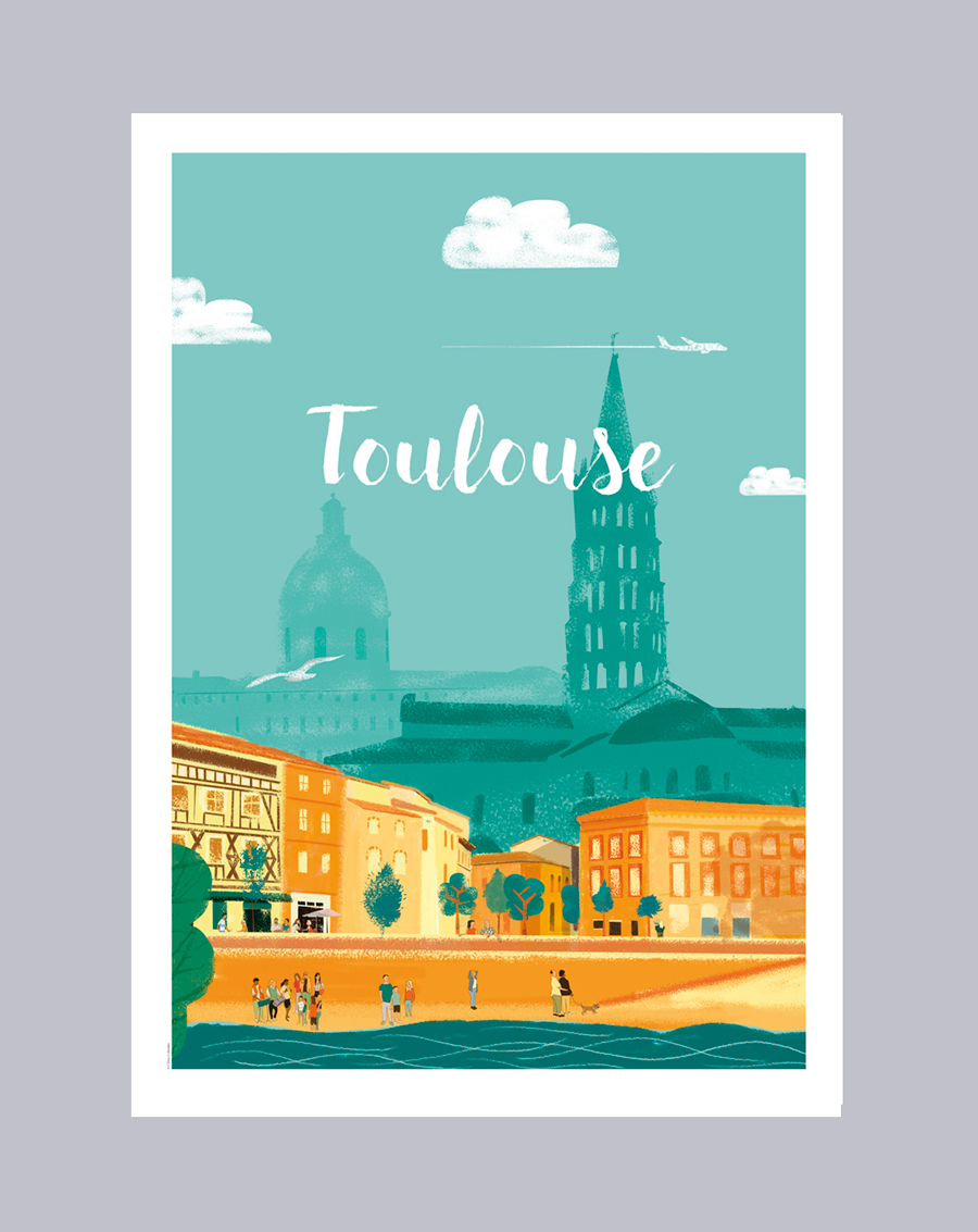 Affiche de Toulouse 50x70. © Céline Colombo